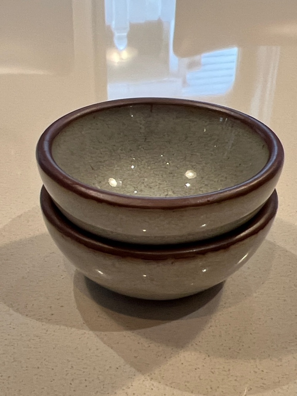 EAST FORK set of bitty bowls in Quartz glaze.